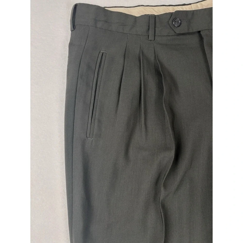 Galliani Reda Super 100 Wool‎ Pleated Dress Pants Italy Men's 36x30 Cuffed